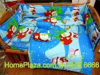 Chăn ga gối quây cũi trẻ em ông già Noel Cute XKE6666